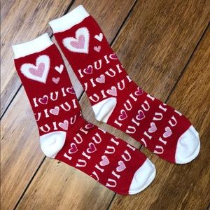 💕Women’s Red, White & Pink “I❤️U” Socks